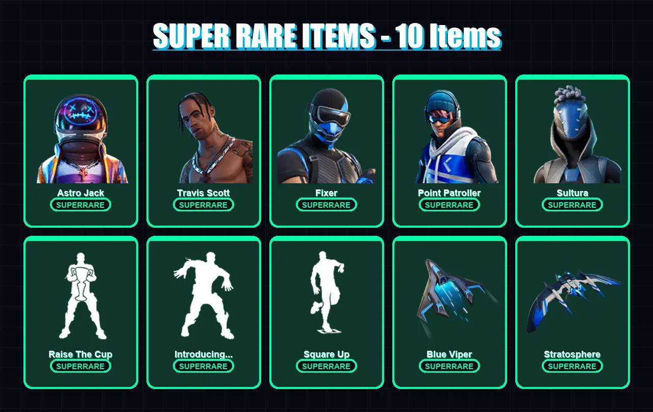 [PS4/PS5/XBOX/PC] | Astro Jack | Travis Scott | Fixer | Point Patroller | Sultura | 122 skin | 105 pickaxe | 150 emote | 98 glider | Lv1547