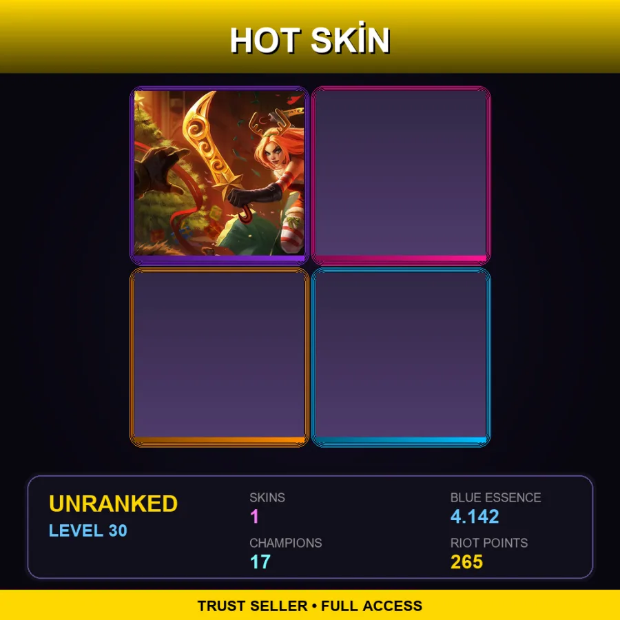 EUW | Lv30 | Unranked | 1 Skin | 17 Champ