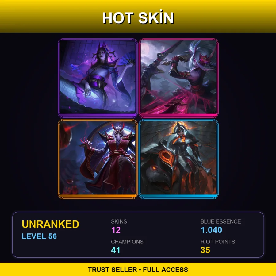 EUNE | Lv56 | Unranked | 12 Skin | 41 Champ — LoL account