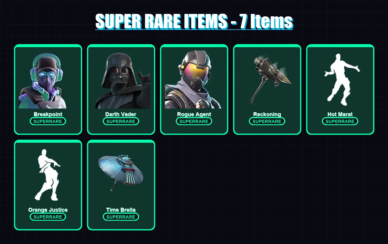 [PC/XBOX/PSN] | Breakpoint | Darth Vader | Rogue Agent | Lynx | Carbide | 194 skin | 226 pickaxe | 176 emote | 214 glider | Lv3344