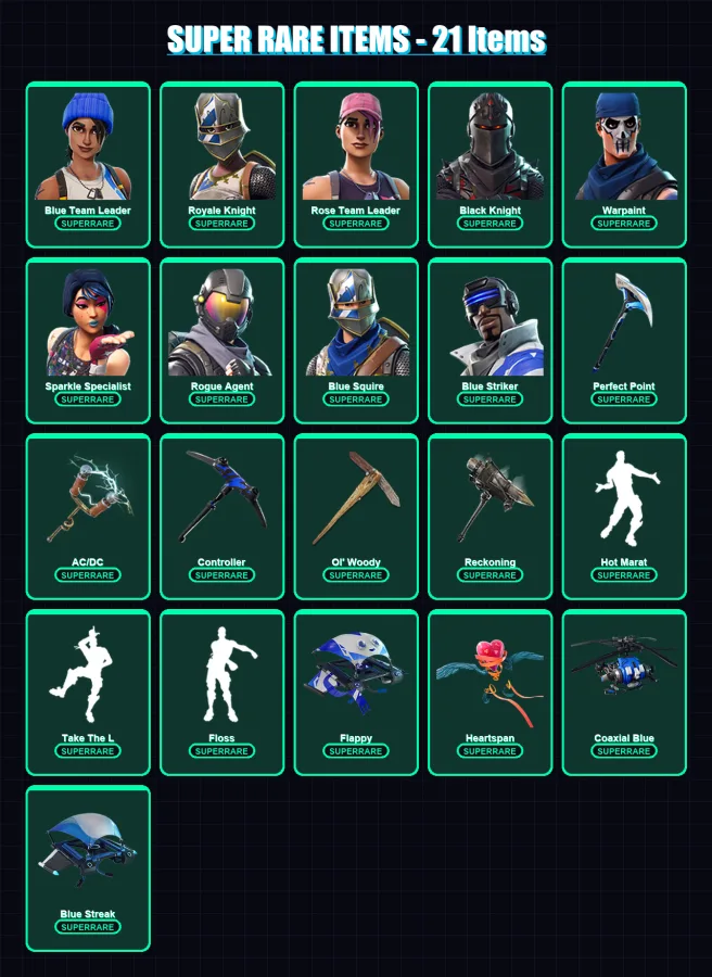 [PS4/PS5/XBOX/PC] | Blue Team Leader | Royale Knight | Rose Team Leader | 107 skin | Lv720 — Game account