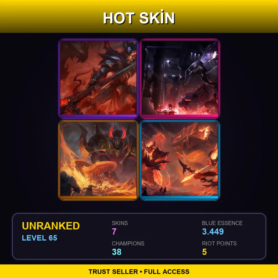 VN | Lv65 | Unranked | 7 Skin | 38 Champ — LoL account