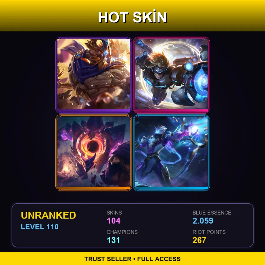 NA | Lv110 | Unranked | 104 Skin | 131 Champ — Astronaut Poppy