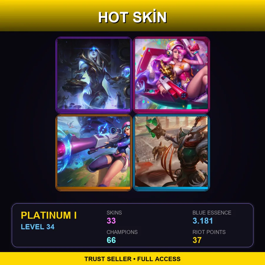 OCE | Lv34 | Platinum I | 33 Skin | 66 Champ