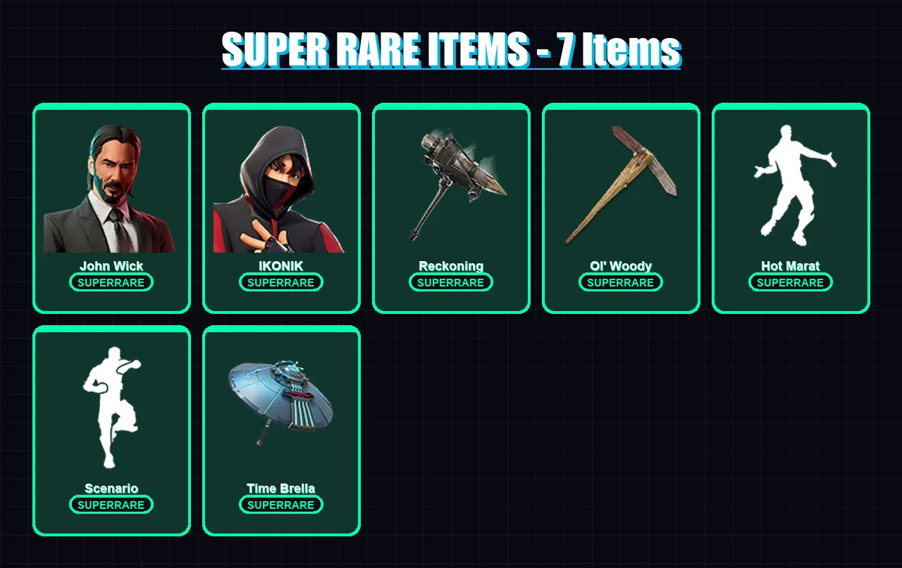 [PC/XBOX/PSN] | John Wick | IKONIK | DJ Bop | Wild Card | Blackheart | 184 skin | 163 pickaxe | 151 emote | 139 glider | Lv2637