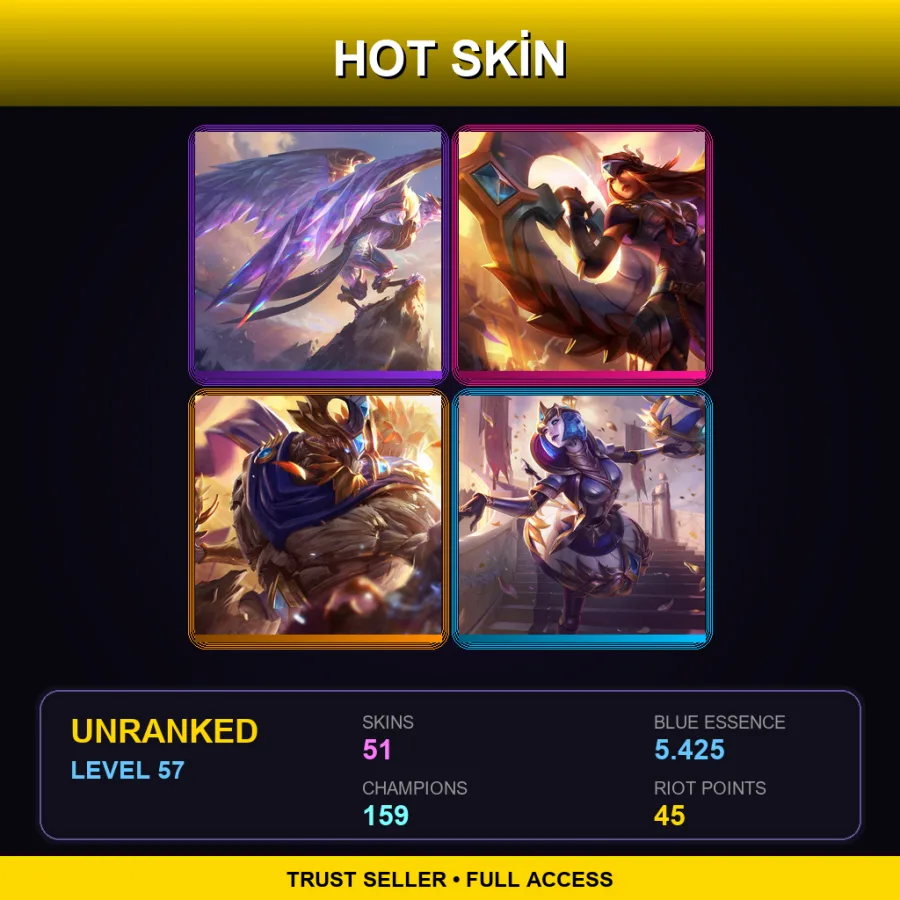 VN | Lv57 | Unranked | 51 Skin | 159 Champ — LoL account