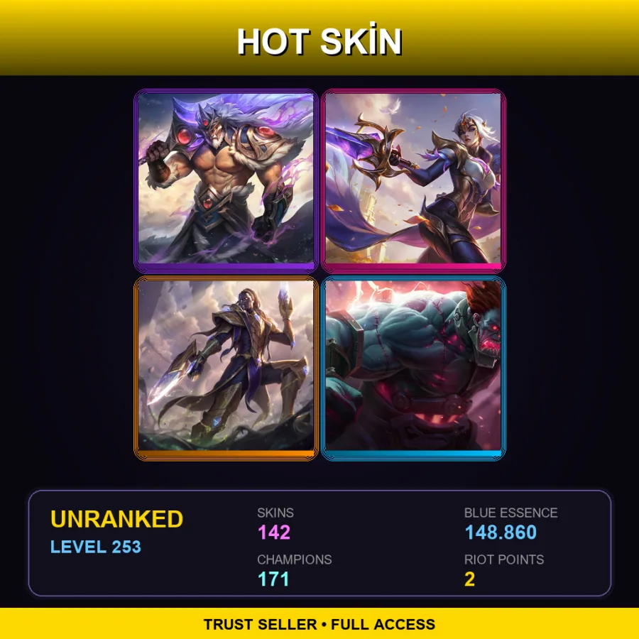 TR | Lv253 | Unranked | 142 Skin | 171 Champ — Augmented Singed