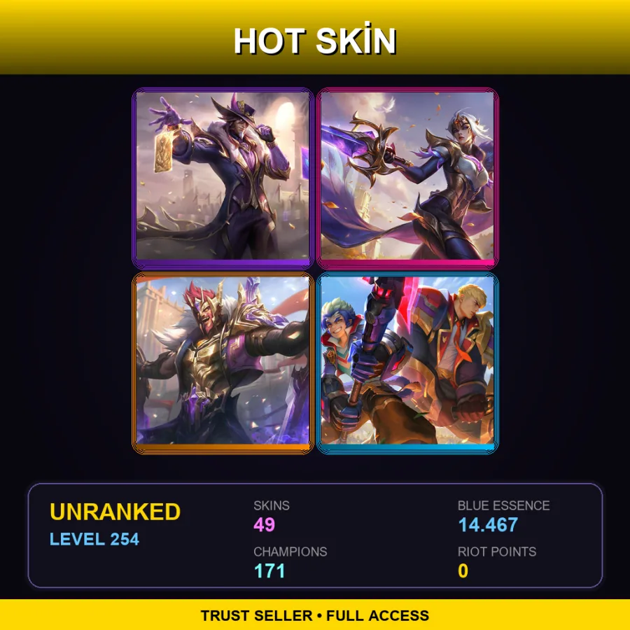 TR | Lv254 | Unranked | 49 Skin | 171 Champ — Dunkmaster Darius