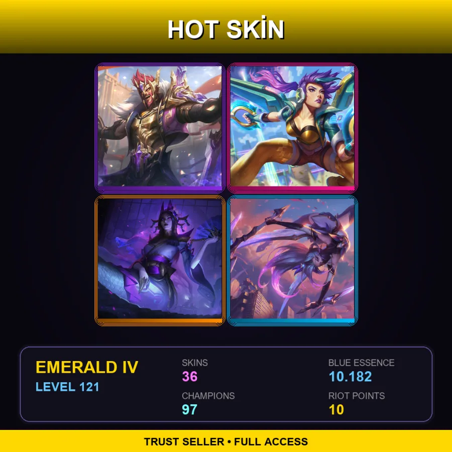 BR | Lv121 | Emerald IV | 36 Skin | 97 Champ
