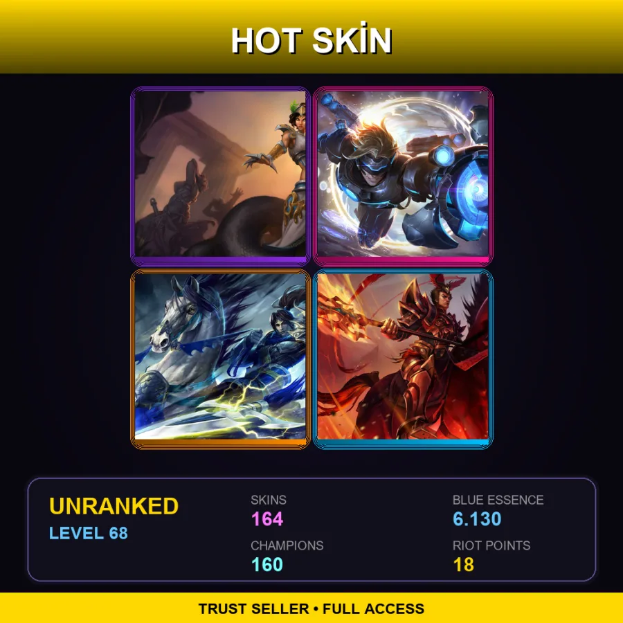 EUW | Lv68 | Unranked | 164 Skin | 160 Champ