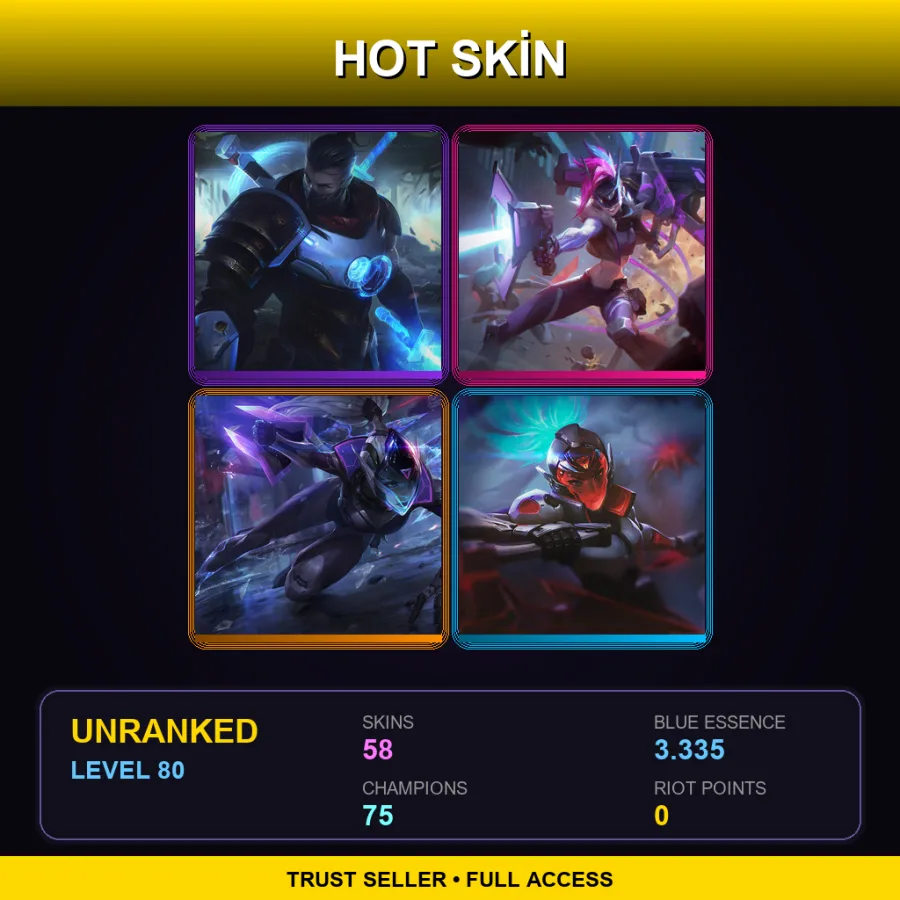 SG | Lv80 | Unranked | 58 Skin | 75 Champ
