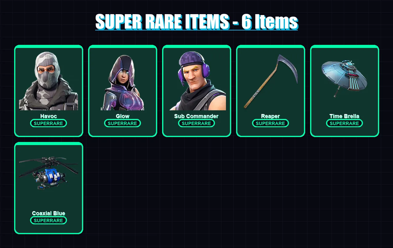 [PC/XBOX] | Havoc | Glow | Sub Commander | Fusion | The Foundation | 60 skin | 86 pickaxe | 66 emote | 83 glider | Lv1222