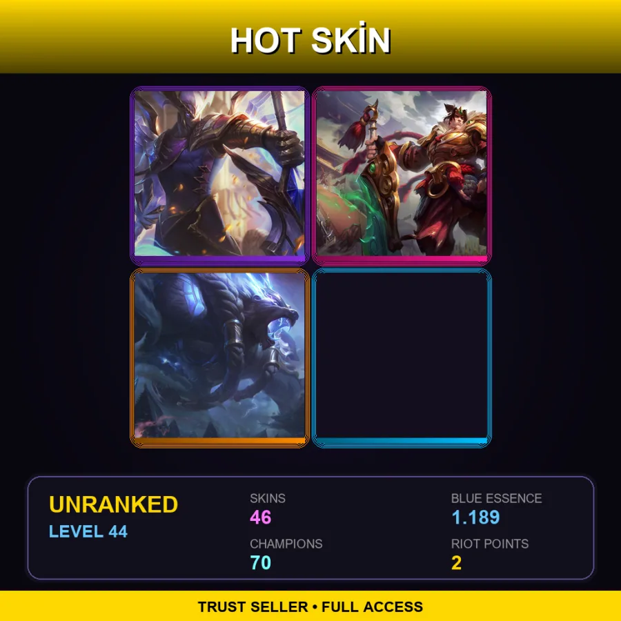 EUW | Lv44 | Unranked | 46 Skin | 70 Champ