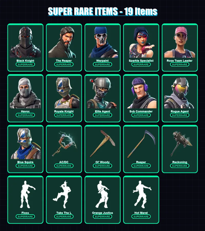[PC/XBOX/PSN] | Black Knight | The Reaper | Omega | Dire | Warpaint | 74 skin | 77 pickaxe | 58 emote | 67 glider | Lv994 — Fortnite account
