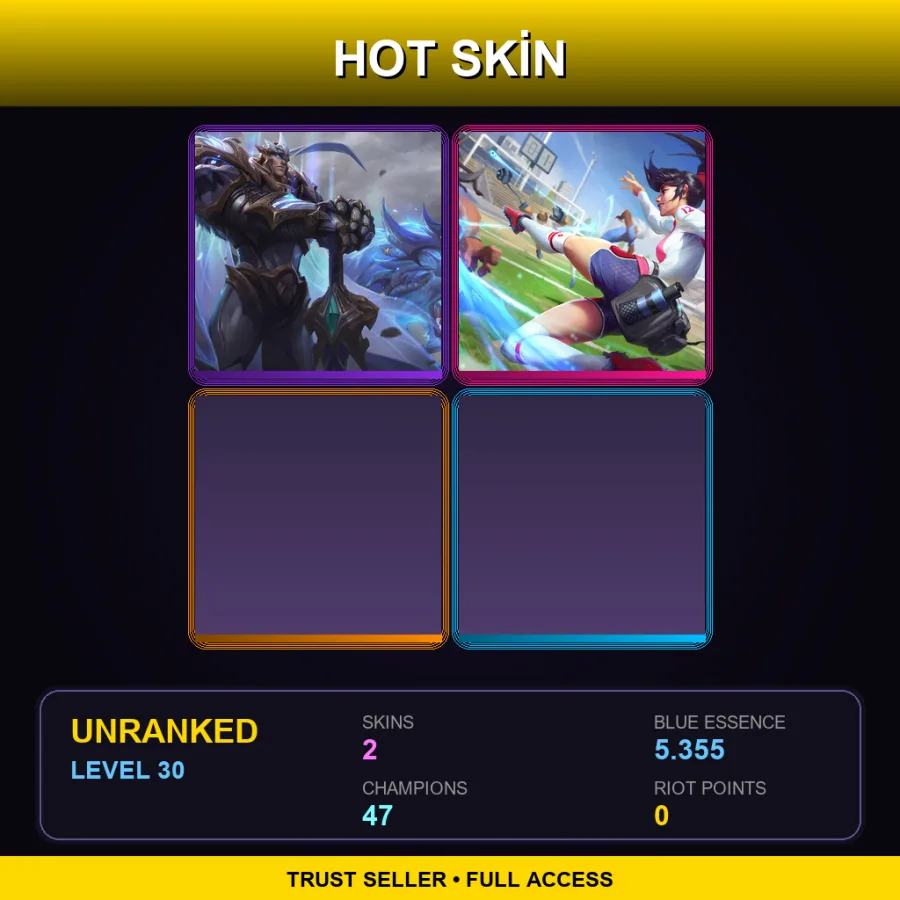 EUW | Lv30 | Unranked | 2 Skin | 47 Champ