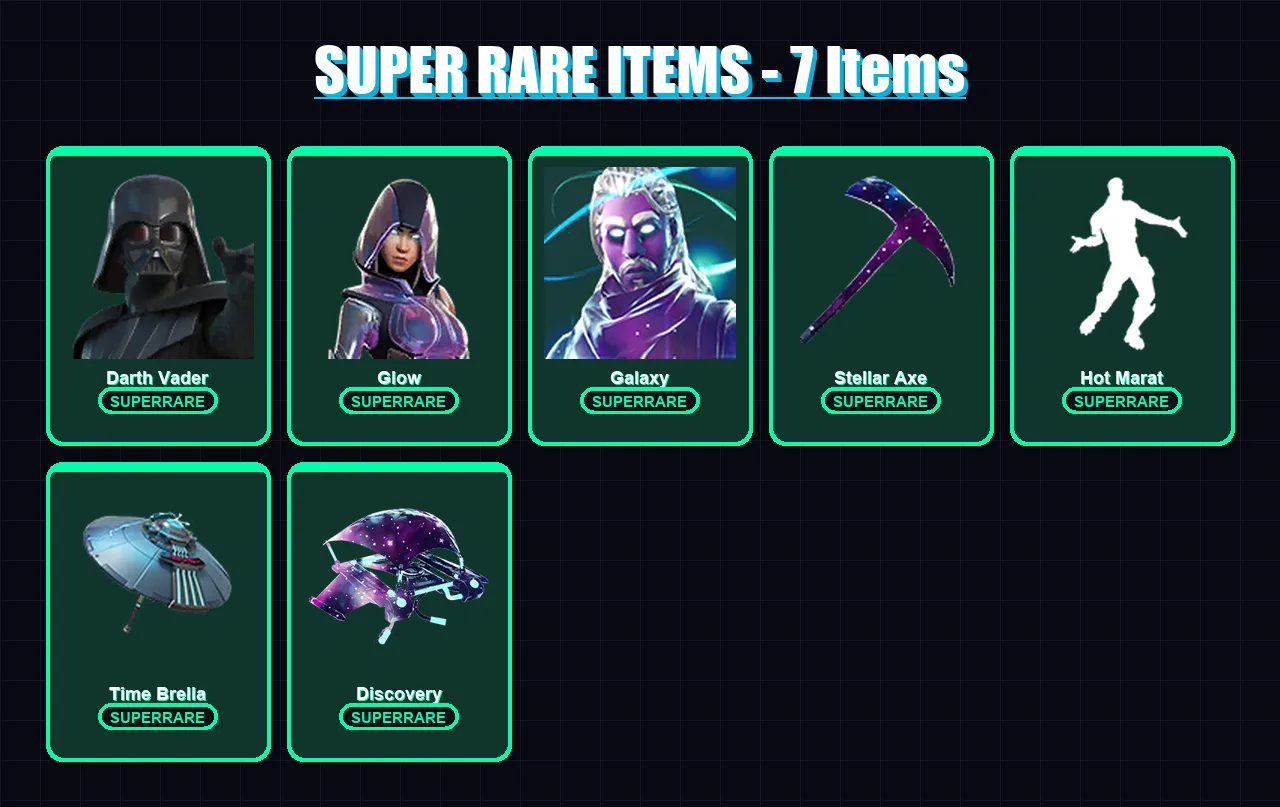 [PC] | Darth Vader | Glow | Galaxy | Sorana | Joey | 154 skin | 152 pickaxe | 133 emote | 165 glider | Lv2059