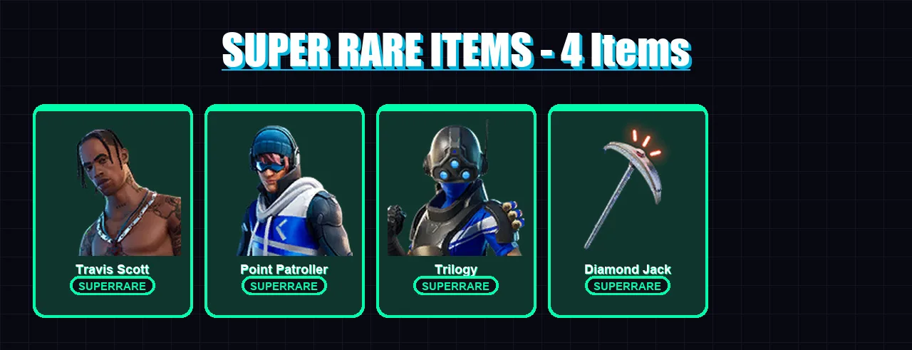 [PC/PSN] | Travis Scott | Point Patroller | Trilogy | Midas | Lynx | 54 skin | 52 pickaxe | 78 emote | 51 glider | Lv975