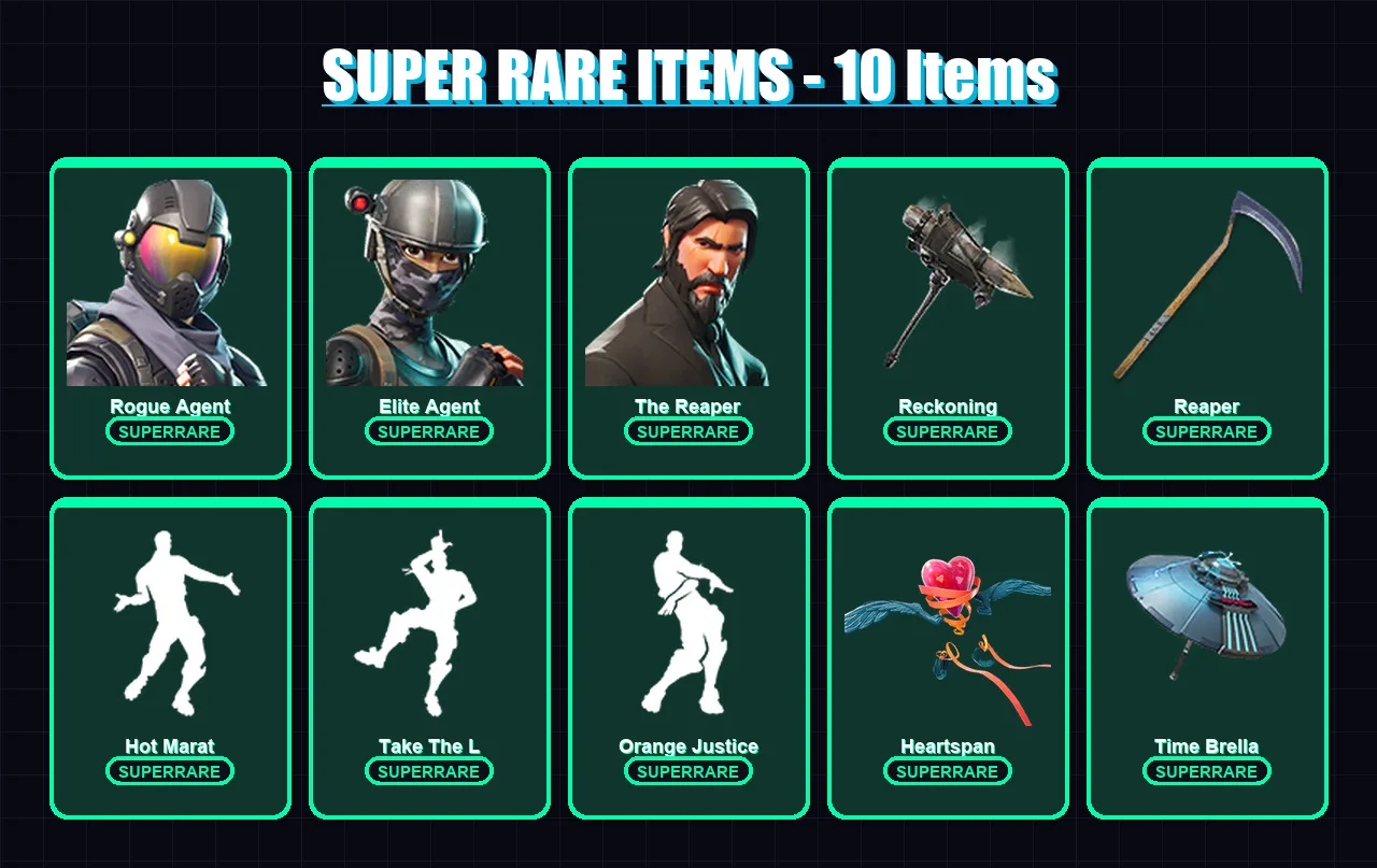 [PC/XBOX/PSN] | Rogue Agent | Elite Agent | The Reaper | Hybrid | Mizuki | 143 skin | 177 pickaxe | 162 emote | 144 glider | Lv2453 — Fortnite account
