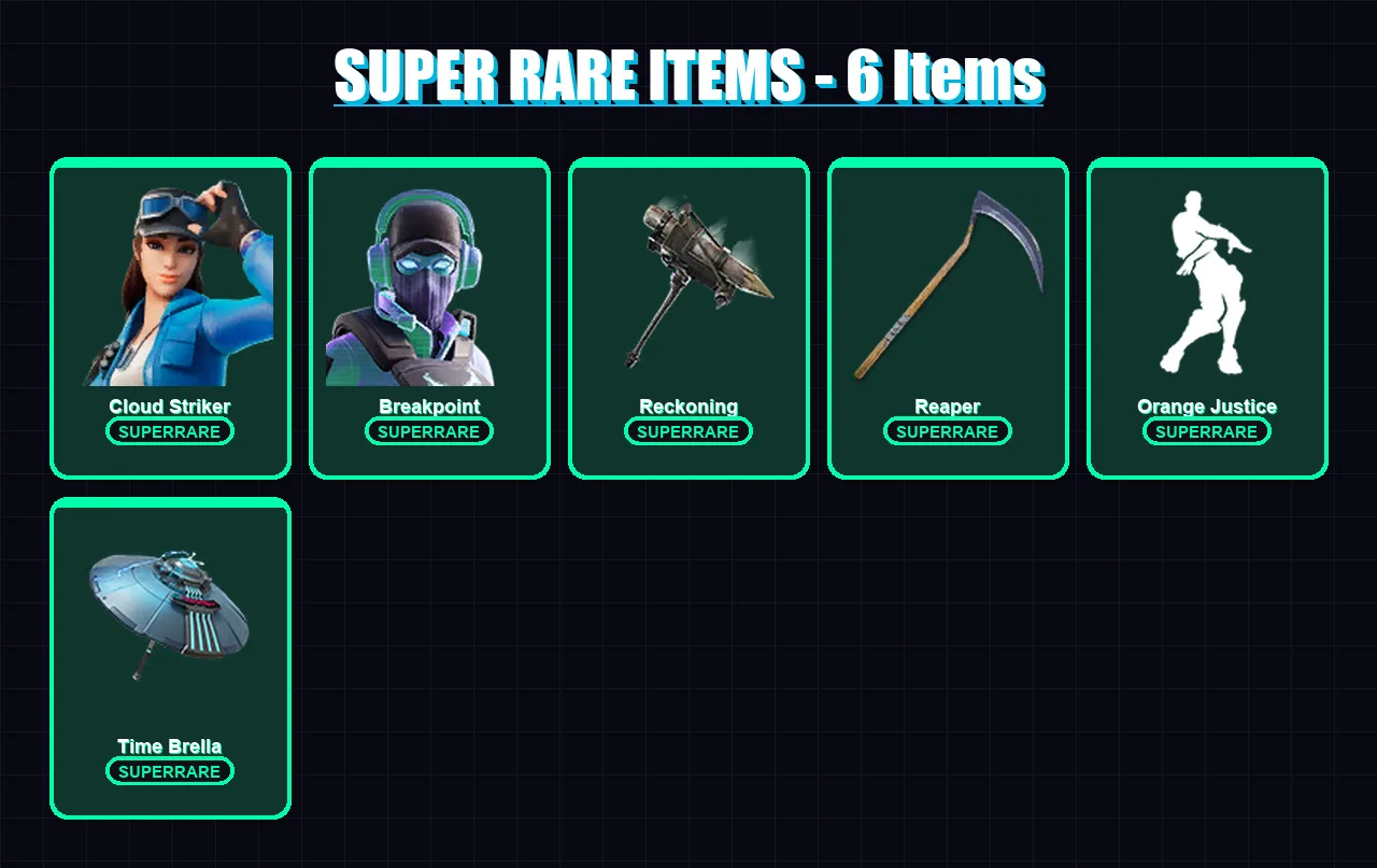 [PC/XBOX/PSN] | Cloud Striker | Breakpoint | Hybrid | Galaxia | Blackheart | 190 skin | 205 pickaxe | 161 emote | 179 glider | Lv2602