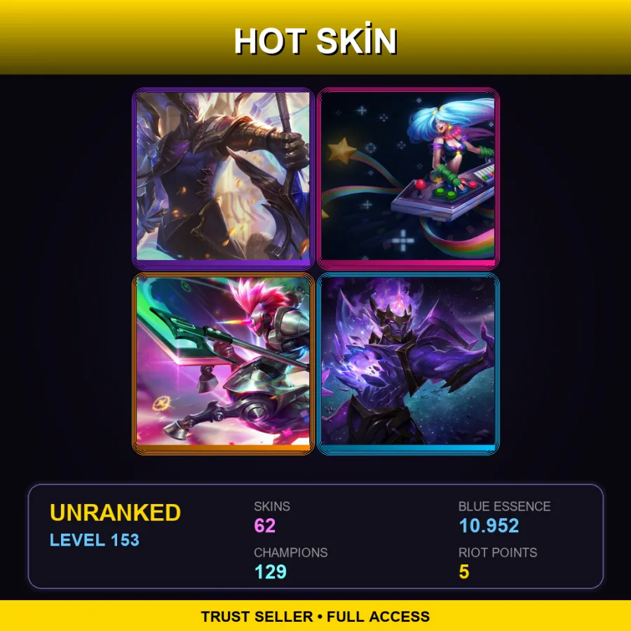 VN | Lv153 | Unranked | 62 Skin | 129 Champ — Commando Garen