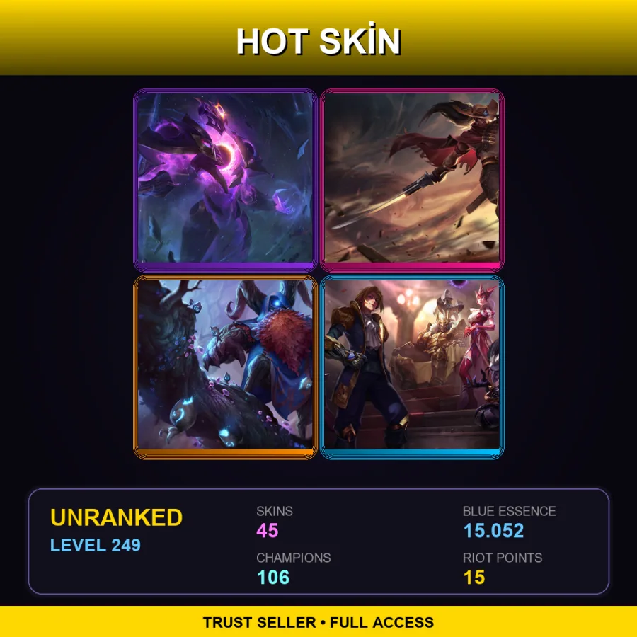 EUNE | Lv249 | Unranked | 45 Skin | 106 Champ