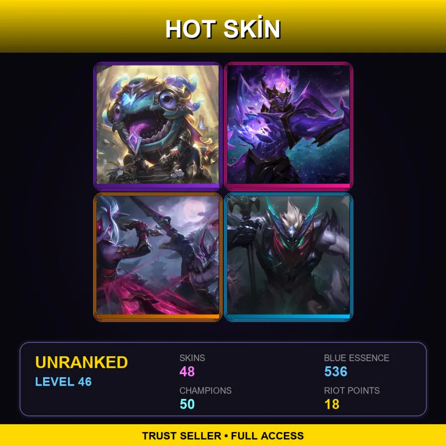 LAN | Lv46 | Unranked | 48 Skin | 50 Champ