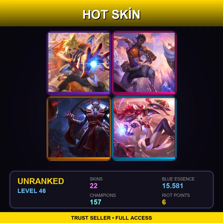 SG | Lv46 | Unranked | 22 Skin | 157 Champ