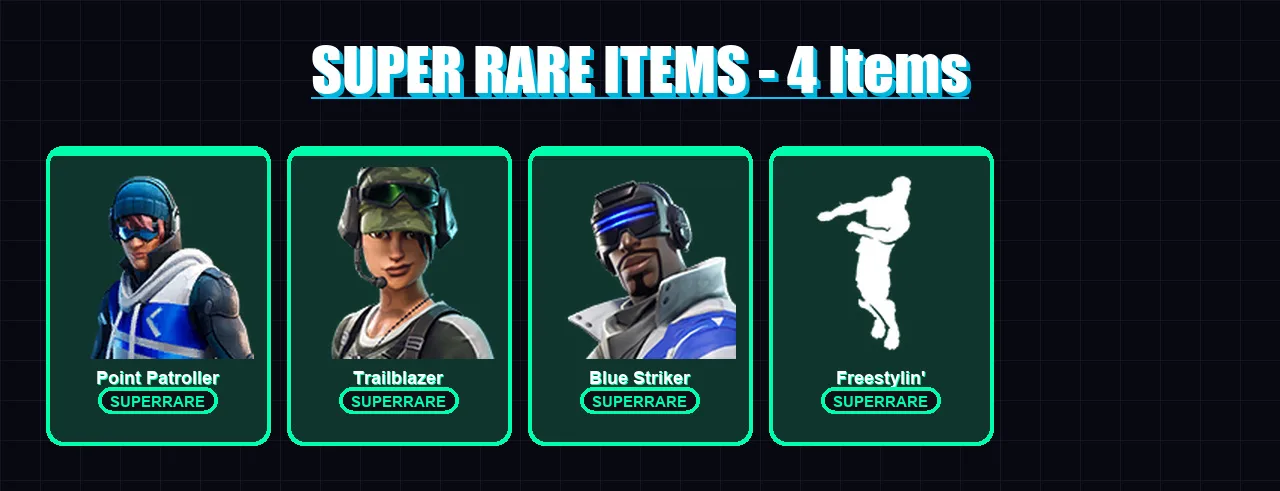 [PS4/PS5/XBOX/PC] | Point Patroller | Trailblazer | Blue Striker | Drift | Huntress | 8 skin | 6 pickaxe | 12 emote | 7 glider | Lv154