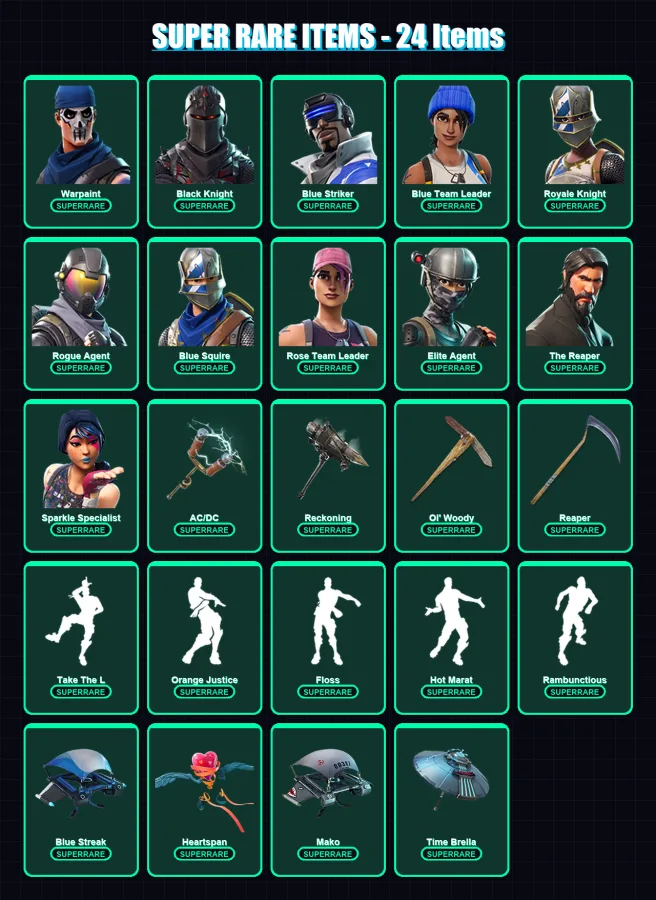 [PC/XBOX] | Warpaint | Black Knight | Blue Striker | Blue Team Leader | Royale Knight | 78 skin | 46 pickaxe | 66 emote | 54 glider | Lv775