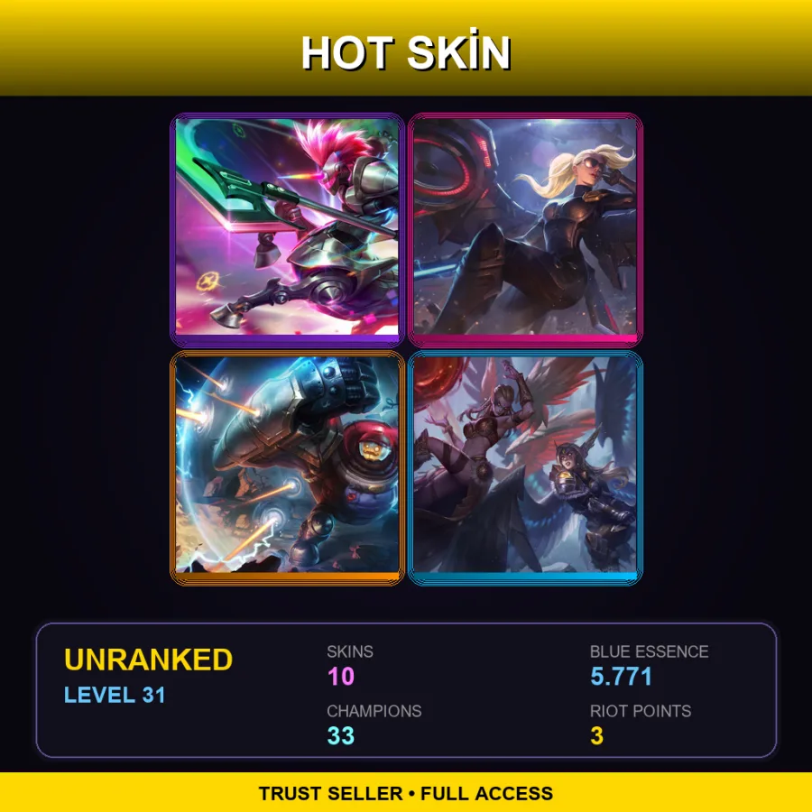 NA | Lv31 | Unranked | 10 Skin | 33 Champ — LoL account