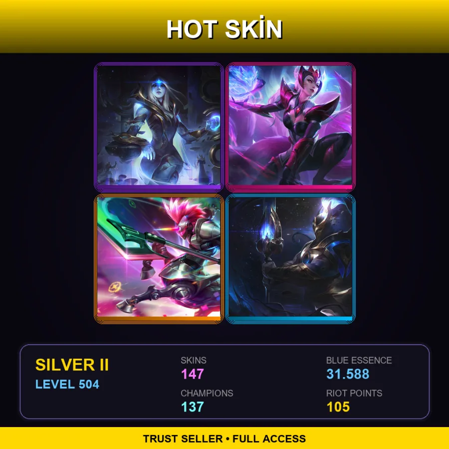 RU | Lv504 | Silver II | 147 Skin | 137 Champ