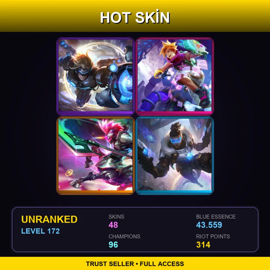 EUW | Lv172 | Unranked | 48 Skin | 96 Champ with Sona