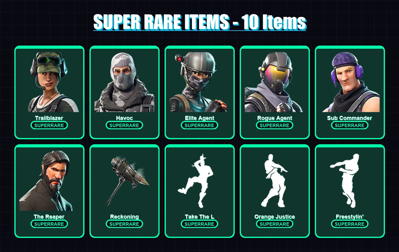 [PC/XBOX/PSN] | Trailblazer | Havoc | Elite Agent | Rogue Agent | Sub Commander | 41 skin | 29 pickaxe | 47 emote | 31 glider | Lv373