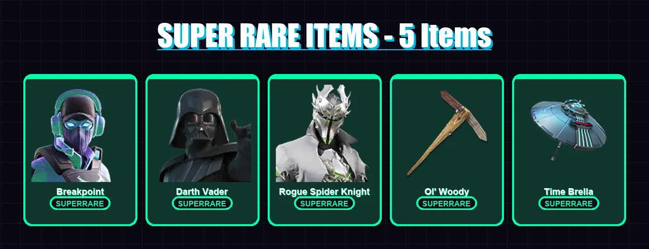 [PC] | Breakpoint | Darth Vader | Rogue Spider Knight | Eternal Knight | Joey | 310 skin | 335 pickaxe | 254 emote | 231 glider | Lv3529