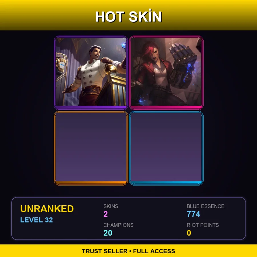 ME | Lv32 | Unranked | 2 Skin | 20 Champ