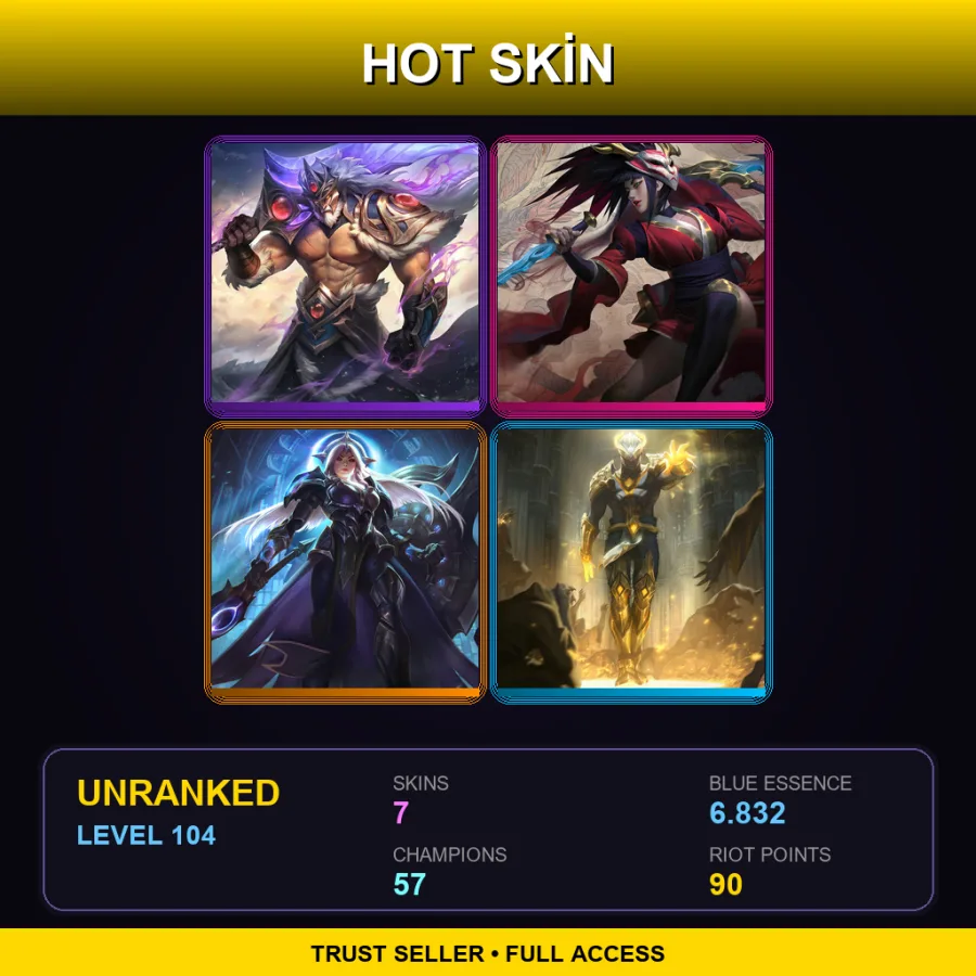 LAS | Lv104 | Unranked | 7 Skin | 57 Champ