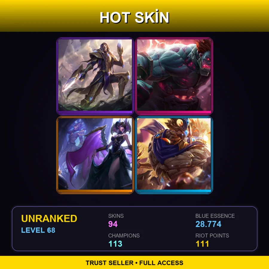 EUW | Lv68 | Unranked | 94 Skin | 113 Champ with Amumu