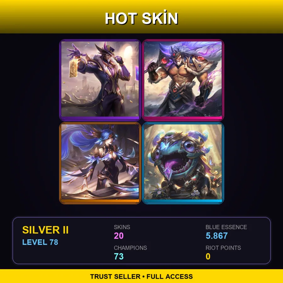 EUNE | Lv78 | Silver II | 20 Skin | 73 Champ