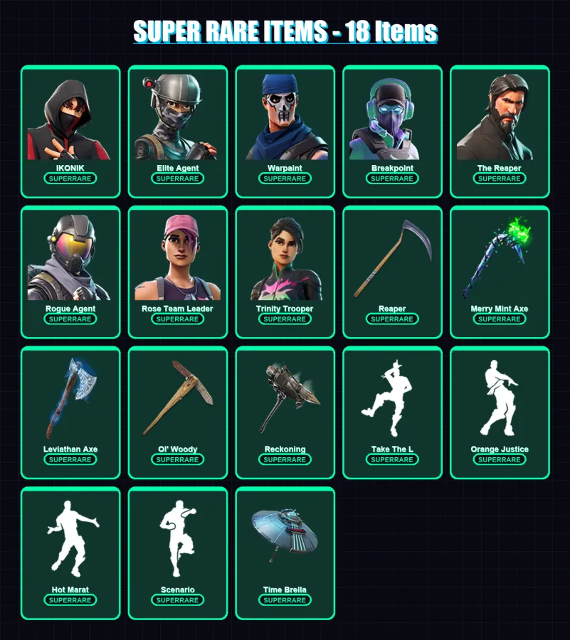 [PC/XBOX/PSN] | IKONIK | Elite Agent | Warpaint | Breakpoint | The Reaper | 250 skin | 270 pickaxe | 219 emote | 192 glider | Lv2840