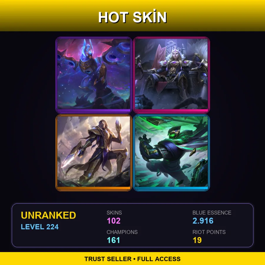 VN | Lv224 | Unranked | 102 Skin | 161 Champ