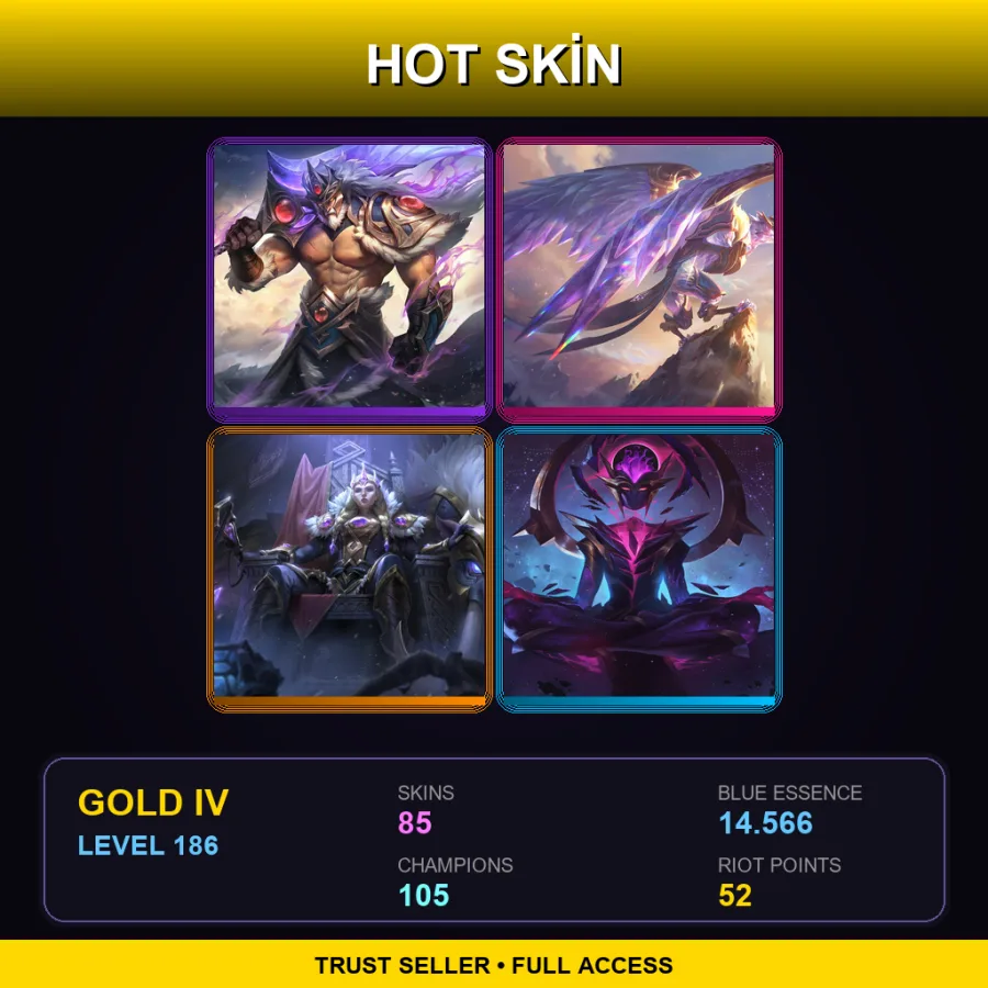 BR | Lv186 | Gold IV | 85 Skin | 105 Champ