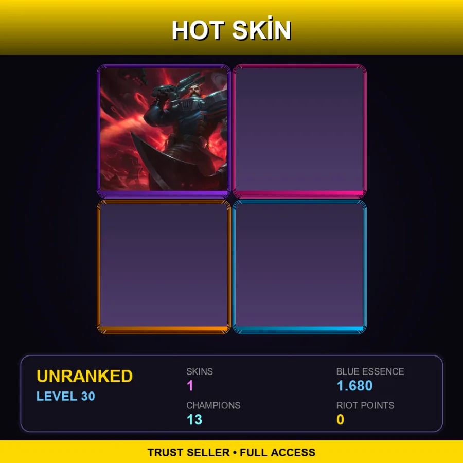 NA | Lv30 | Unranked | 1 Skin | 13 Champ