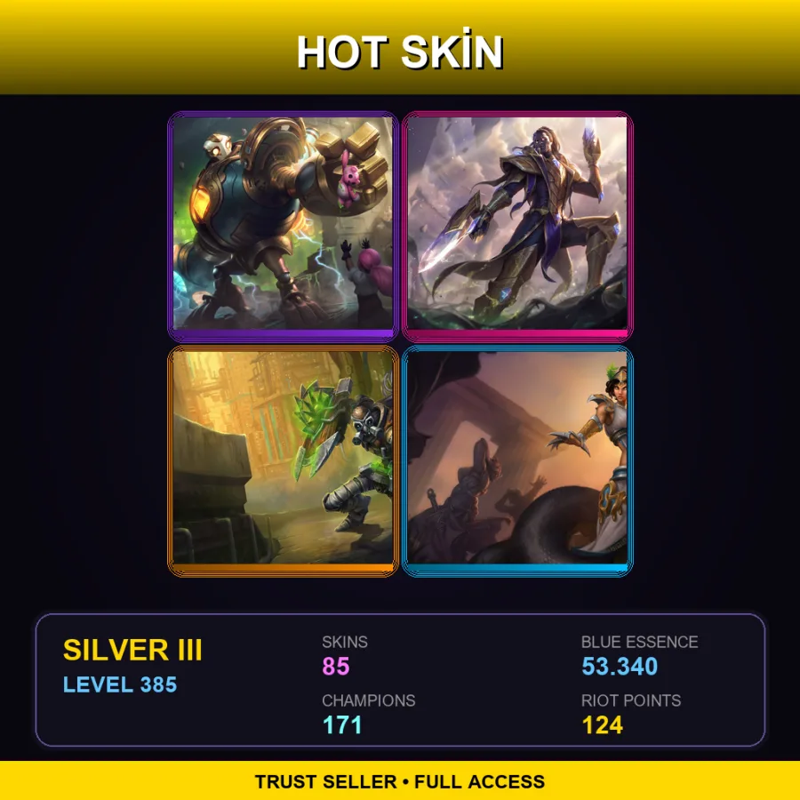 EUNE | Lv385 | Silver III | 85 Skin | 171 Champ