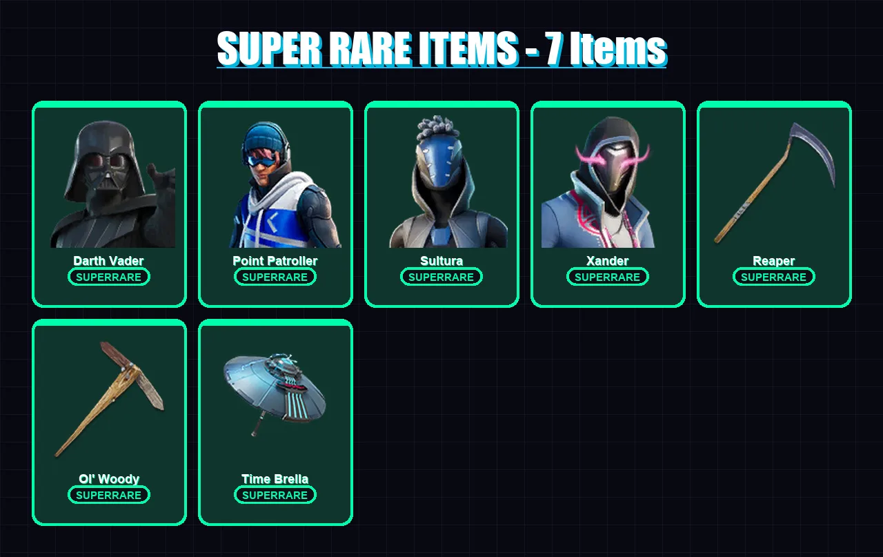[PC] | Darth Vader | Point Patroller | Sultura | Xander | Eternal Knight | 206 skin | 287 pickaxe | 220 emote | 206 glider | Lv4459