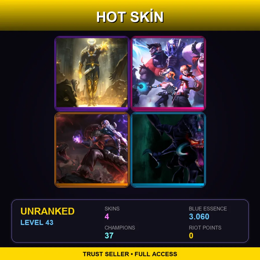 TR | Lv43 | Unranked | 4 Skin | 37 Champ
