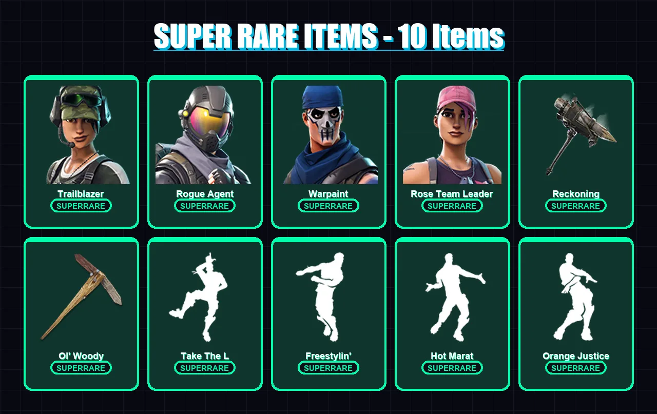 [PC/XBOX/PSN] | Omega | Trailblazer | Rogue Agent | Warpaint | Rose Team Leader | 80 skin | 77 pickaxe | 80 emote | 48 glider | Lv641 — Fortnite account