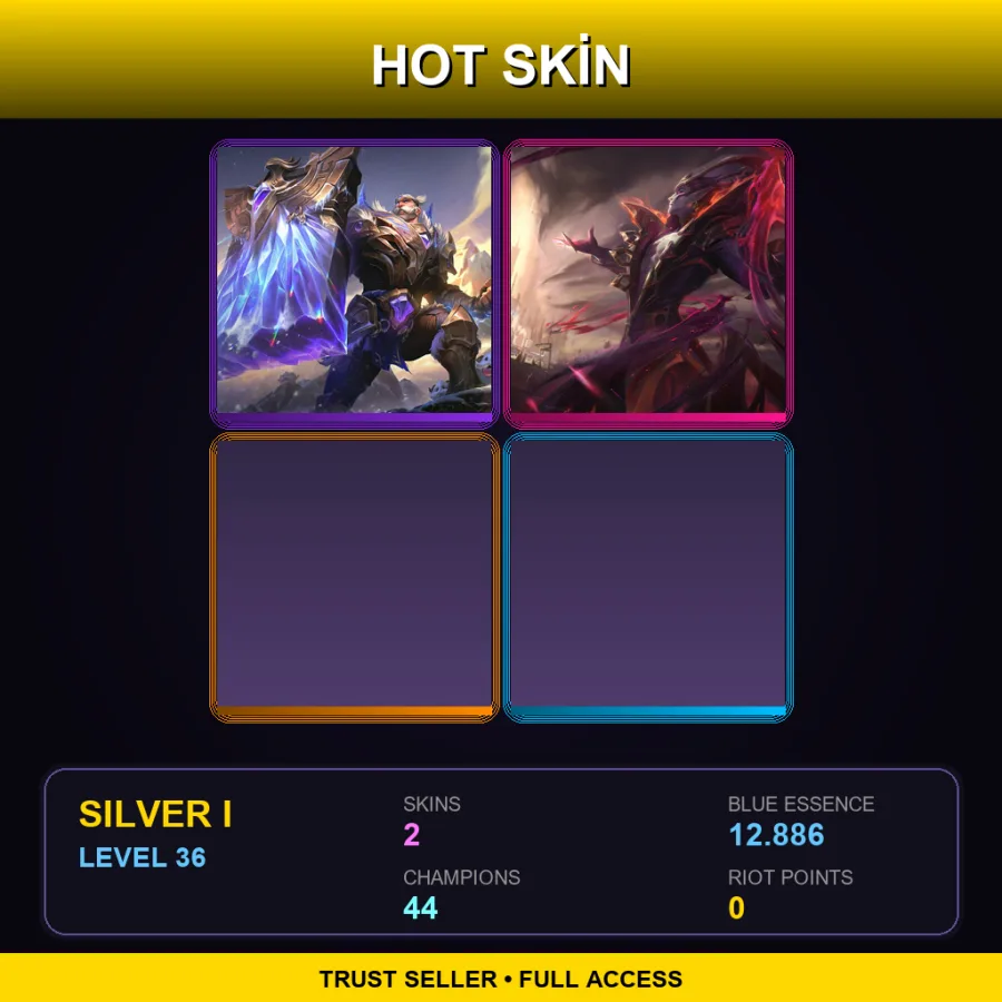 LAN | Victorious Braum | Nightbringer Vladimir | 2 Skin | 44 Champ | Silver I | Lv36