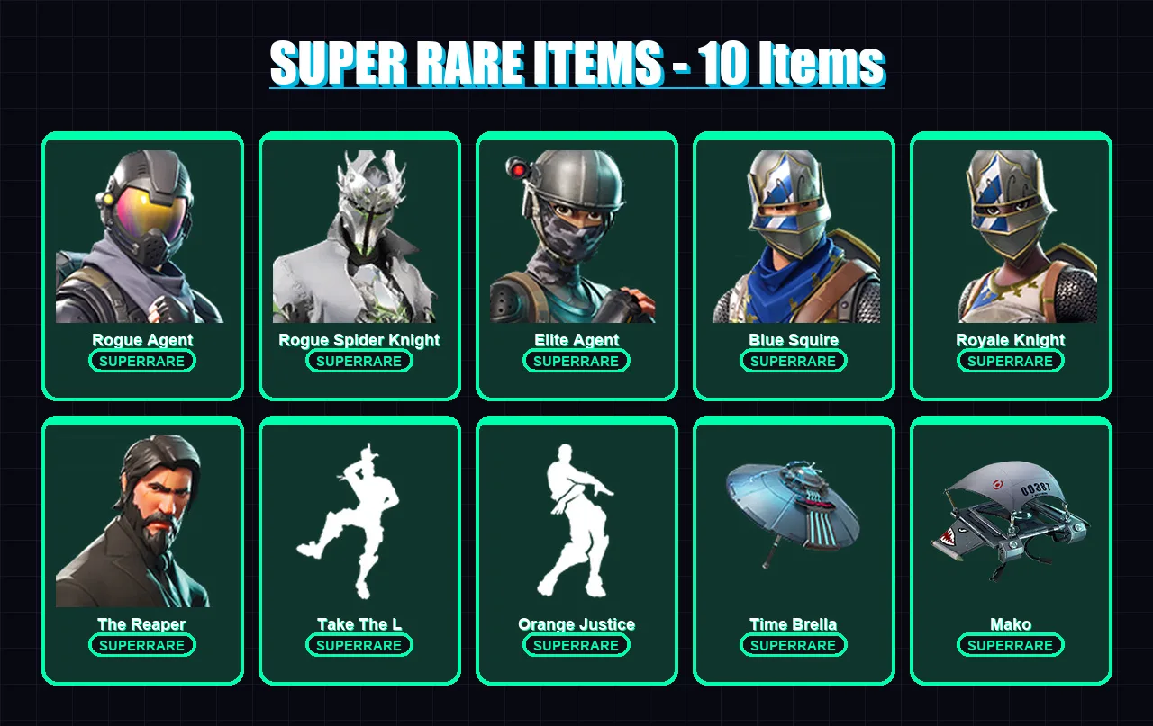 [PC/PSN] | Rogue Agent | Rogue Spider Knight | Elite Agent | Blue Squire | Royale Knight | 39 skin | 43 pickaxe | 53 emote | 51 glider | Lv894