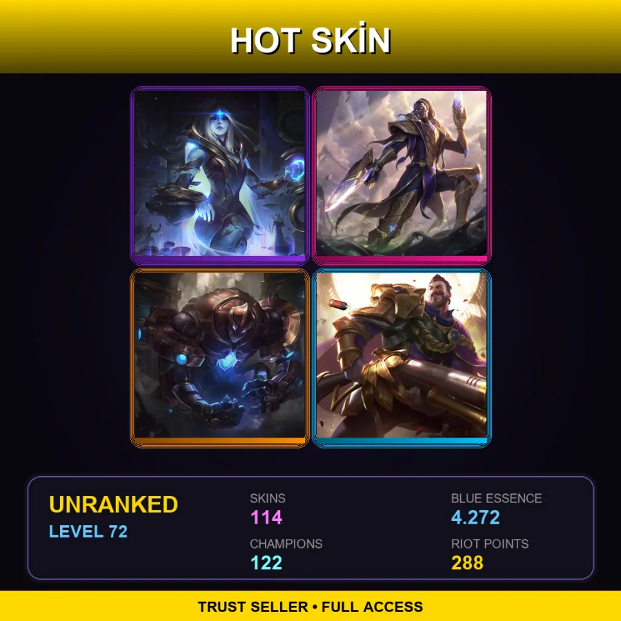 SG | Lv72 | Unranked | 114 Skin | 122 Champ