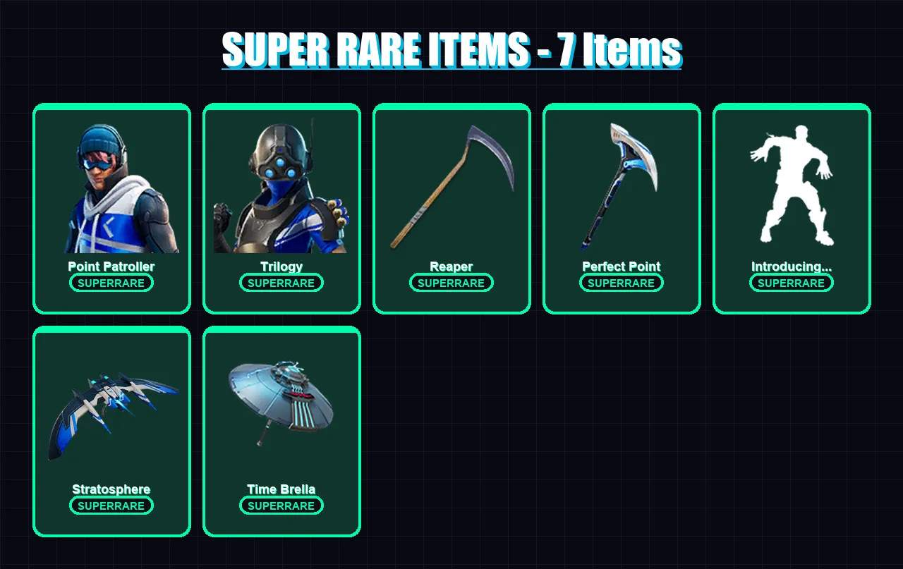 [PS4/PS5/XBOX/PC] | Point Patroller | Trilogy | Mandalorian | Raz | Eternal Knight | 101 skin | 118 pickaxe | 103 emote | 117 glider | Lv1729